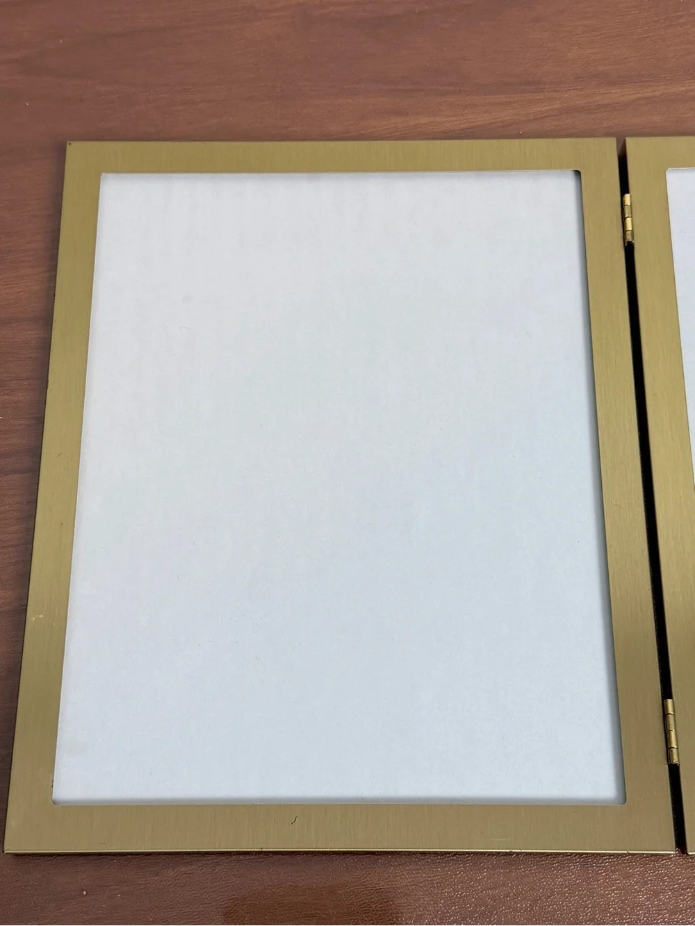 Vintage Brass Gold-Tone Double 8x10s Photo Frame Folding Tabletop